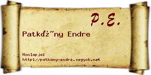 Patkány Endre névjegykártya